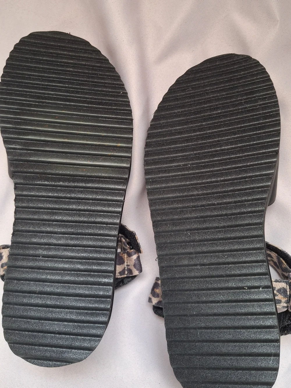 kate spade Black Leopard Print Sandals with Pink Accent
